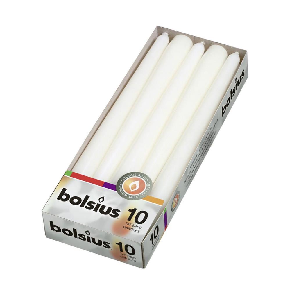 Bolsius White Tapered Candles (Pack of 10) £6.29